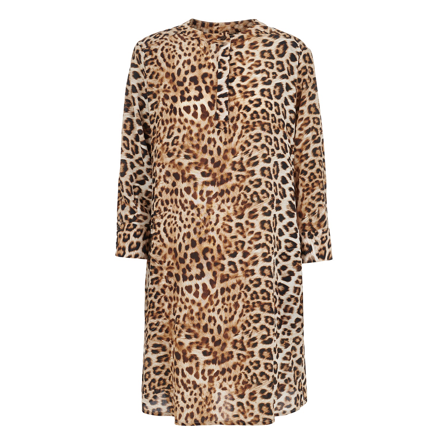 Silk Shirt Dress in Leopard.